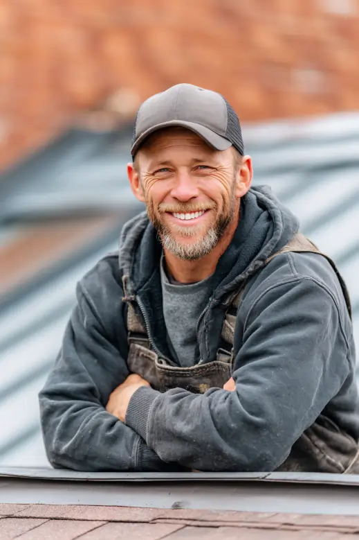 roofer smiling at the camera